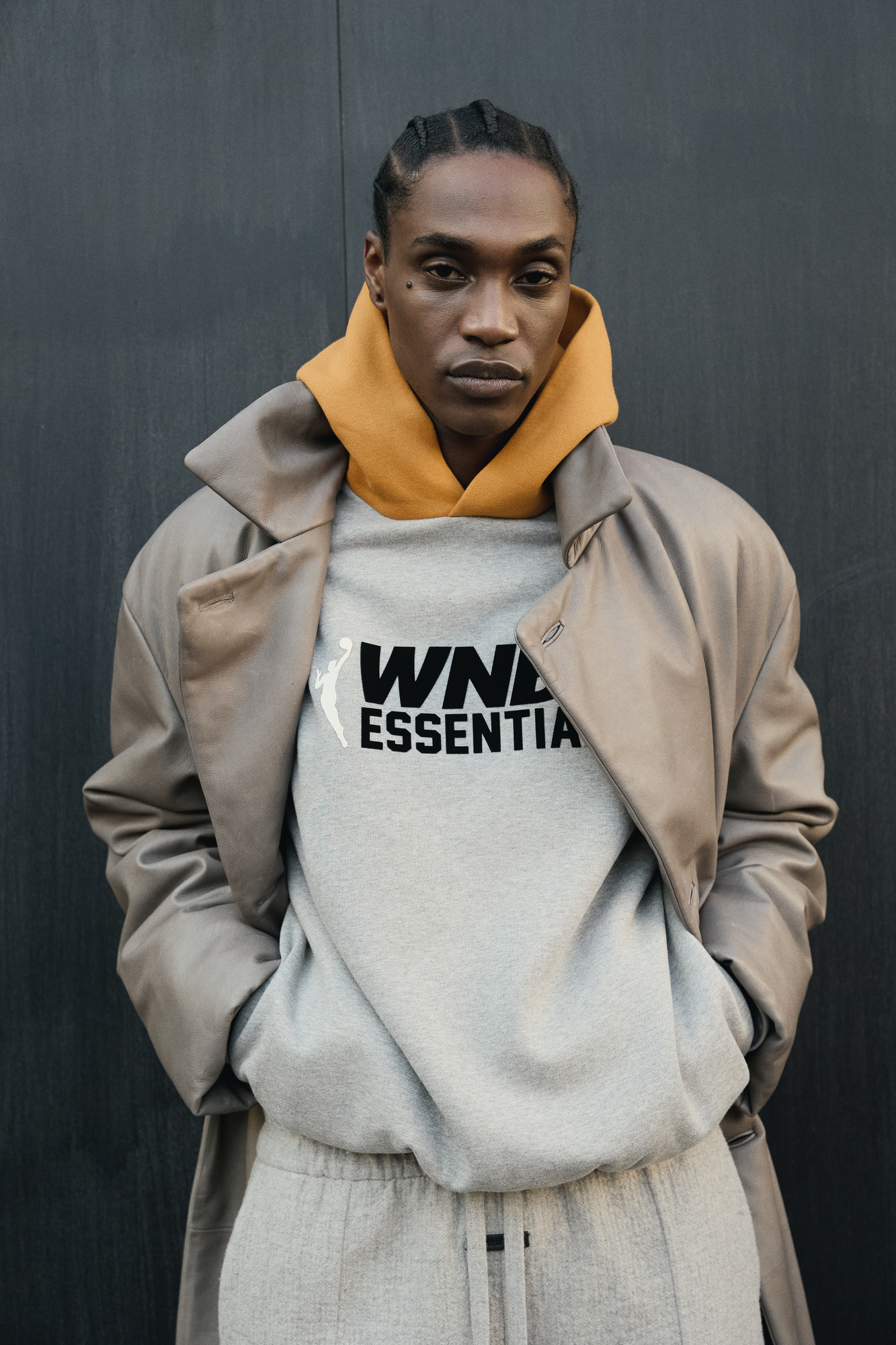 logo-embossed Cotton Hoodie  Neutrals